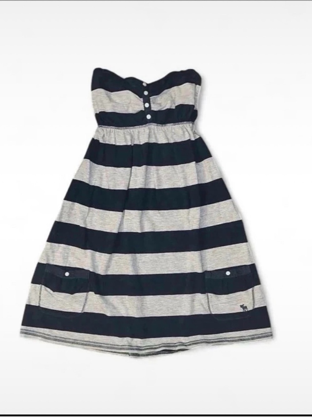 Grail Vntg Y2K Abercrombie & Fitch Striped Strapless Tie Back Top L